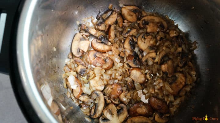 Saute Onions & Mushroom for Brown Rice Mushroom Pilaf Saute Onions & Mushroom for Brown Rice Mushroom Pilaf