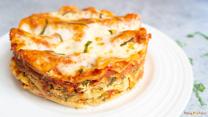 Spinach Artichoke Lasagna - Instant Pot Closeup