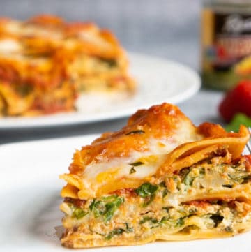 Spinach Artichoke Lasagna in Pressure Cooker.