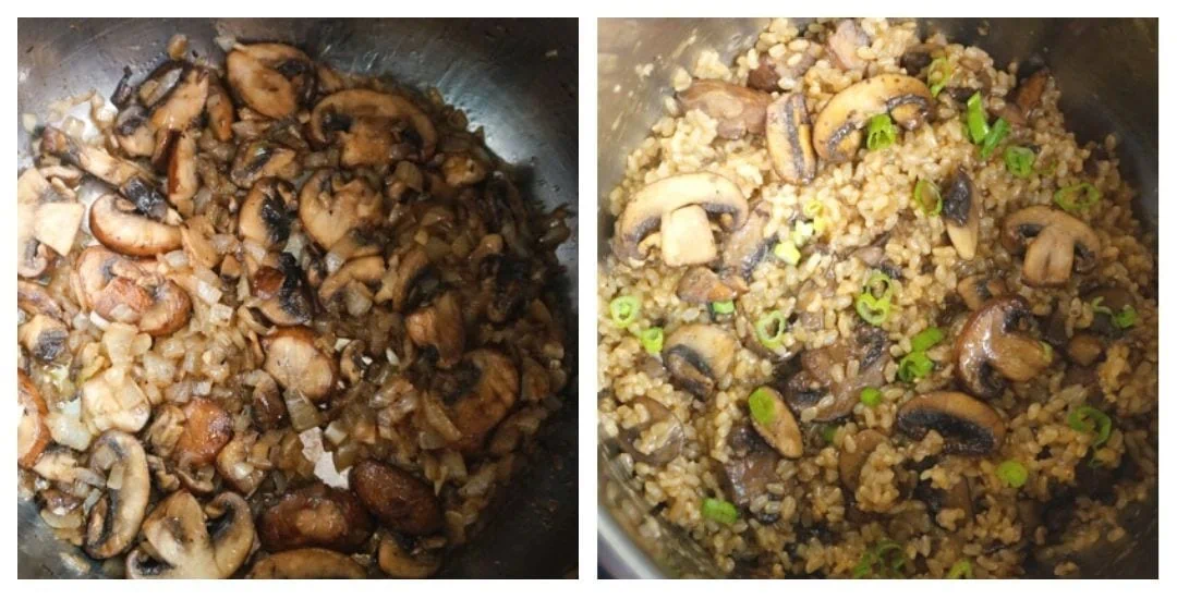 steps to make mushroom rice in the instant pot