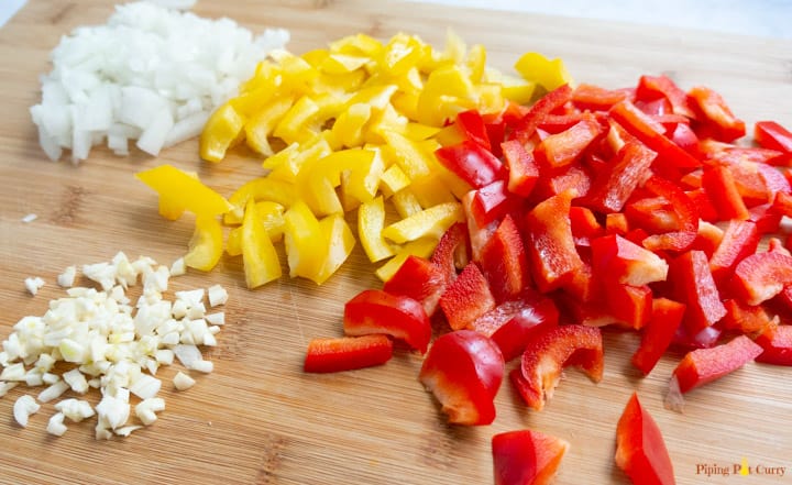 Bell peppers Onion Garlic for Fajita Pasta