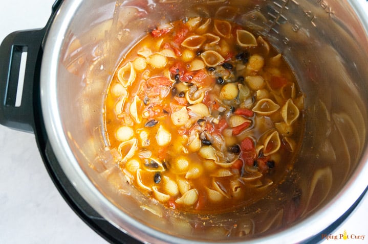 Instant Pot Fajita Pasta - Add water to pasta shells to cook Instant Pot Fajita Pasta - Add water to pasta shells to cook