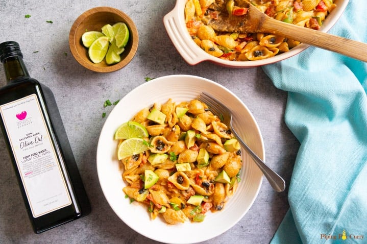 Instant Pot Fajita Pasta - with olive oil.