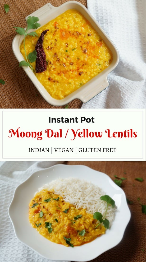 Moong Dal Fry (Yellow Lentil Soup) - Instant Pot - Piping Pot Curry