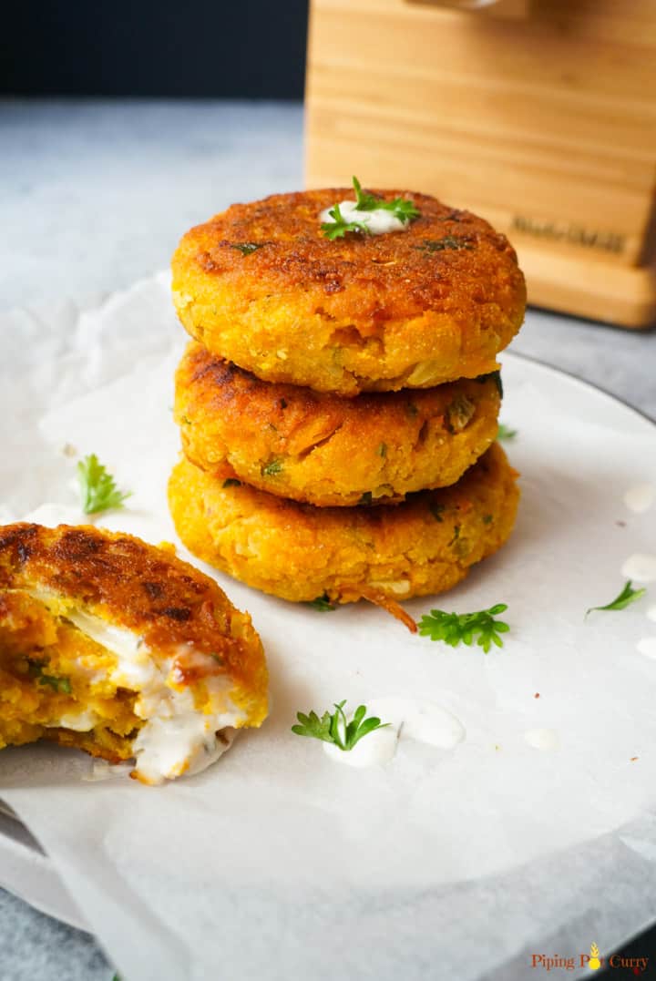 Pumpkin Chickpea Burgers with Nutrimill in the back