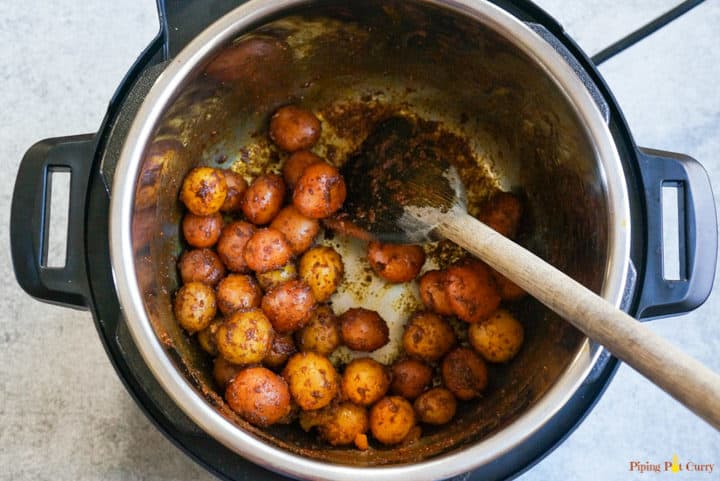 Spicy Bombay Potatoes after pressure cooking