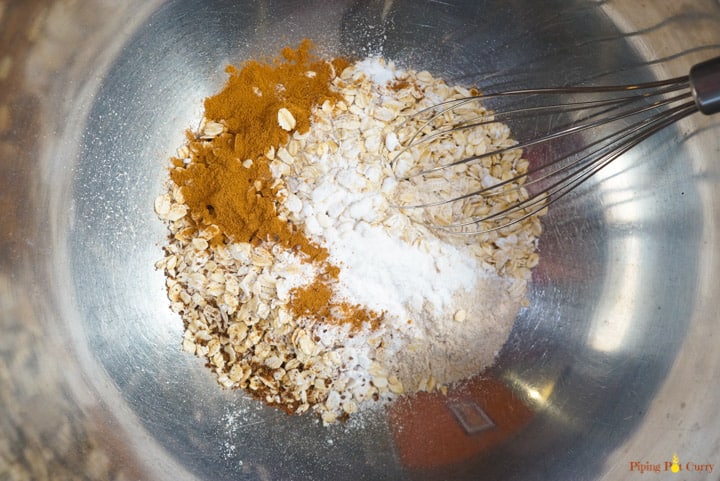 Whole Wheat pumpkin muffins step 1 - mix dry ingredients