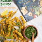 Kukuri Bhindi is sliced okra coated in spices and fried until crunchy. These crispy okra fries are so good, you cannot stop eating it. Make this as deep fried okra or air fryer okra. Enjoy as an appetizer or side dish to your meal!