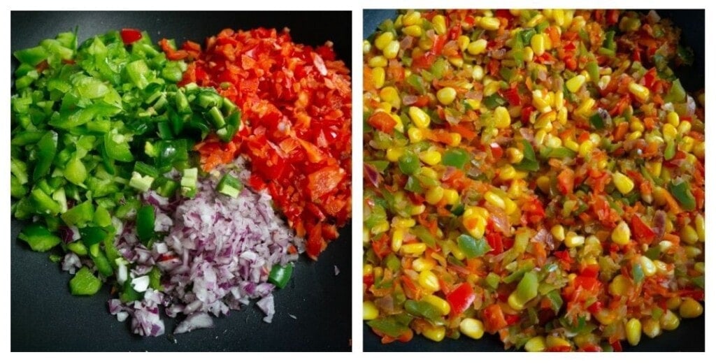 Saute vegetables for Mexican Casserole