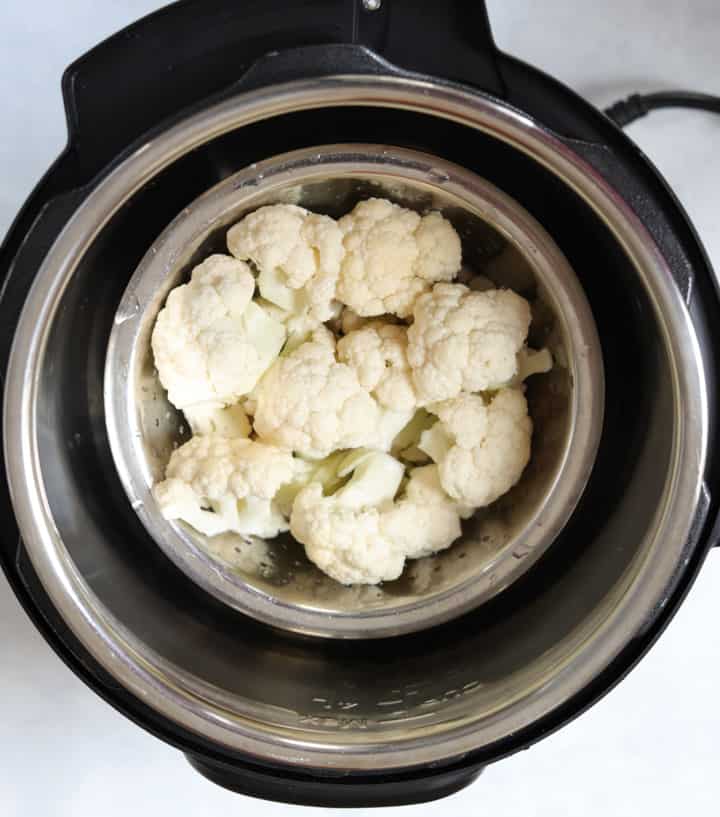 Steamed Cauliflower - Ready to be steamed in the Instant Pot 
