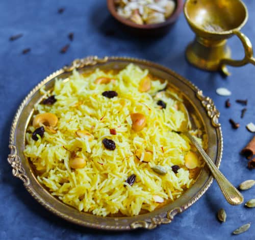 Zarda. Meethe Chawal, which is sweet rice in Instant Pot