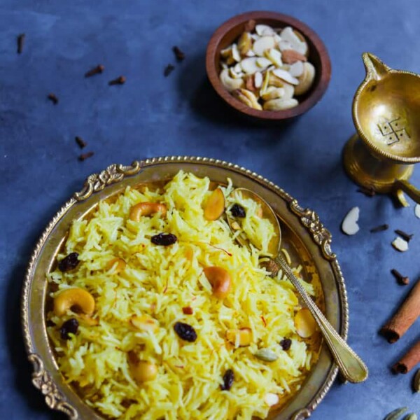 Zarda. Meethe Chawal, which is sweet rice made in the Instant Pot