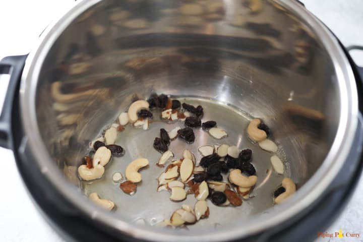 Zarda. Meethe Chawal - Saute nuts in ghee Instant Pot