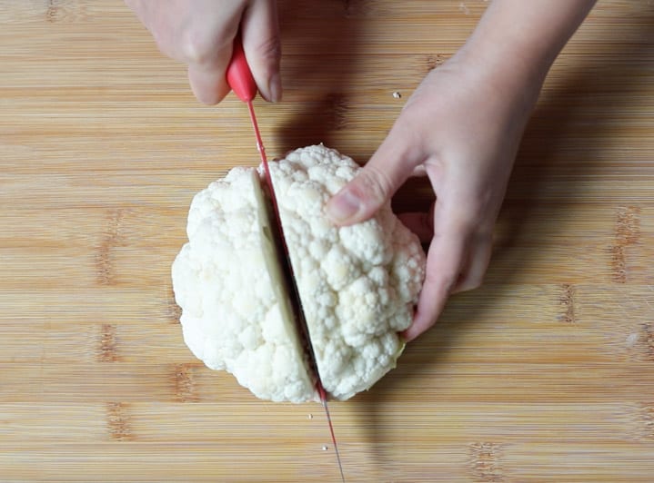 How to cut cauliflower into florets - Piping Pot Curry-1