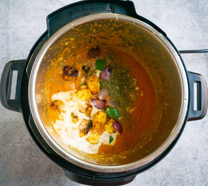 Paneer Tikka Masala in Instant Pot - Piping Pot Curry-2 Add the fried paneer and veggies