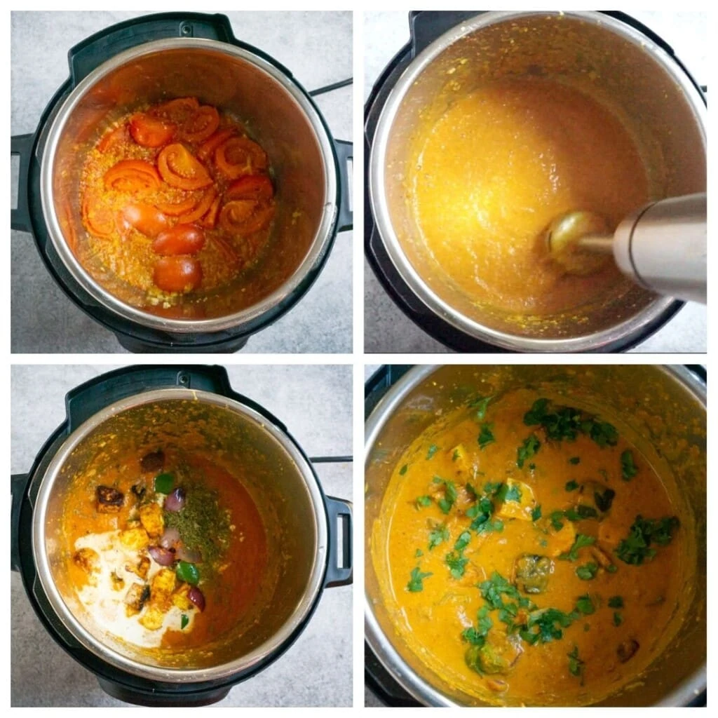 steps to make paneer tikka masala gravy in the instant pot