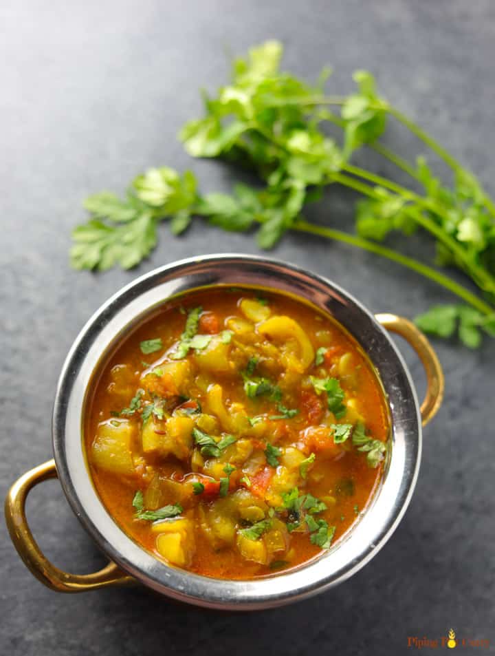 Ridge Gourd Curry | Turai ki subii served in a bowl