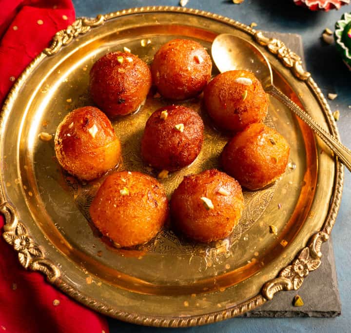 Gulab Jamun's served in a plate