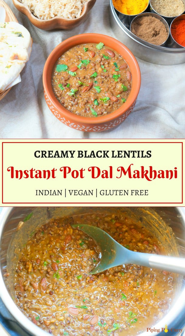 Instant Pot Dal Makhani With Rice (Madras Lentils) - Piping Pot Curry