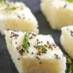 Closeup of Rava Dhokla made in Instant Pot