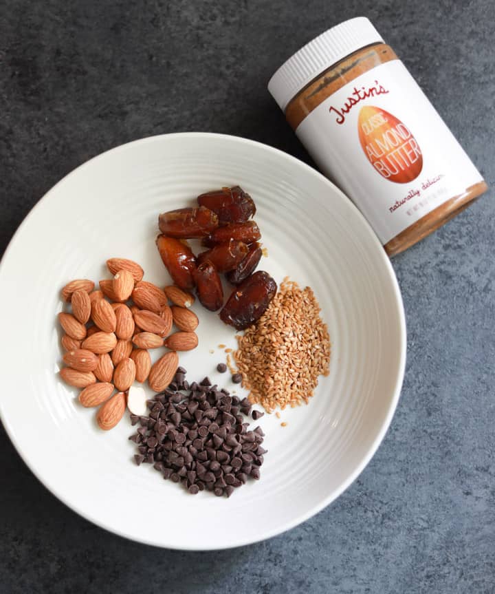Ingredients to make Almond Butter Energy Balls