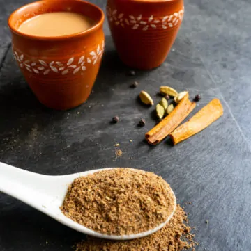 Chai Masala powder along with chai and whole spices