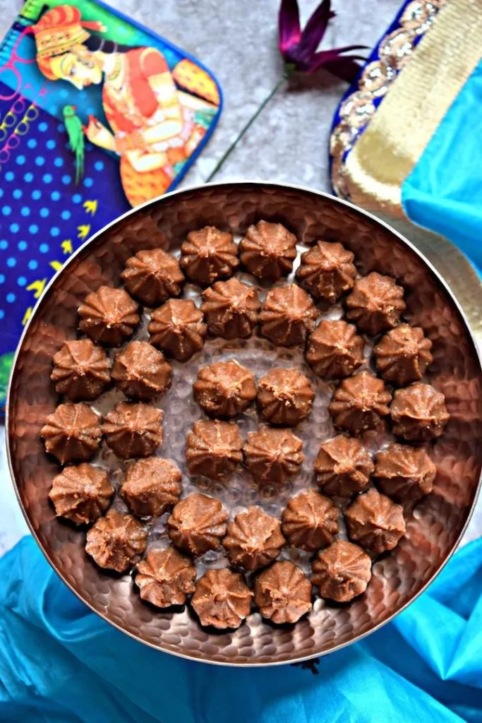 Chocolate Modak in a large plate