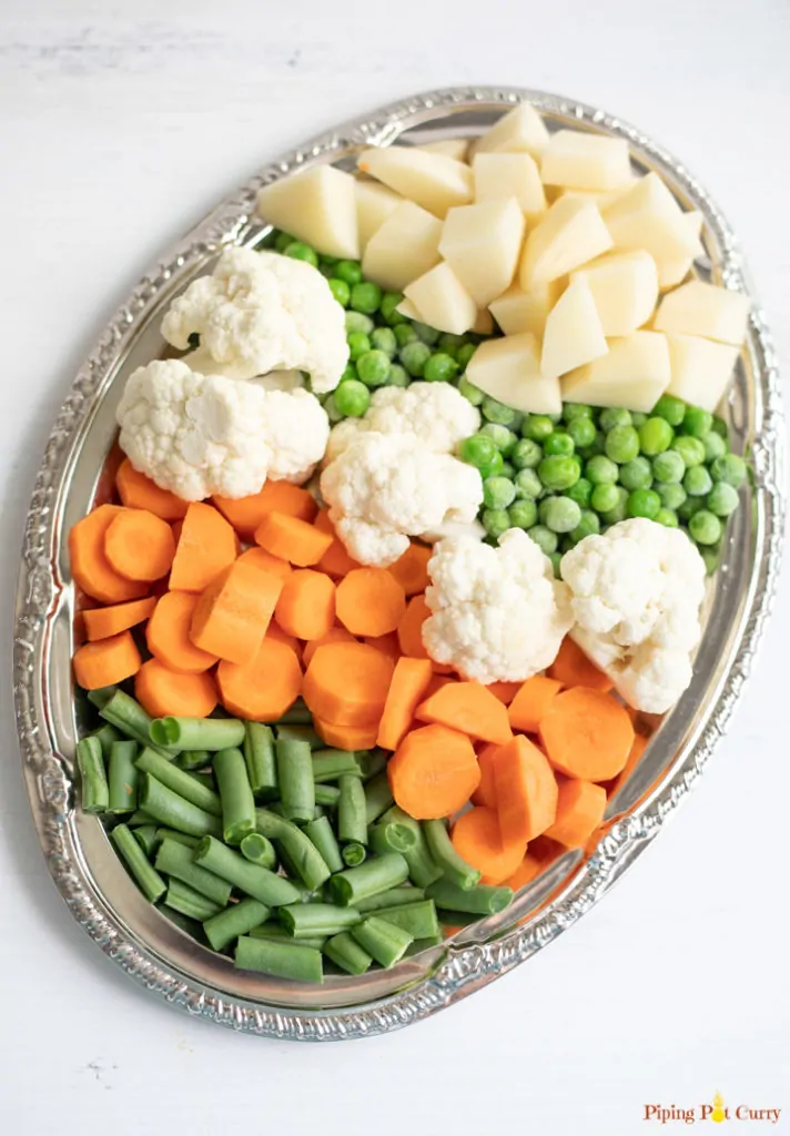 A variety of vegetables on a platter