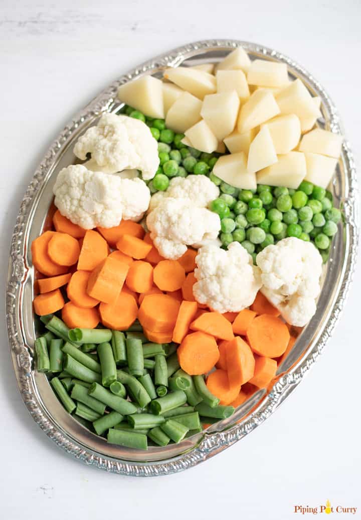A verity of vegetables on a platter