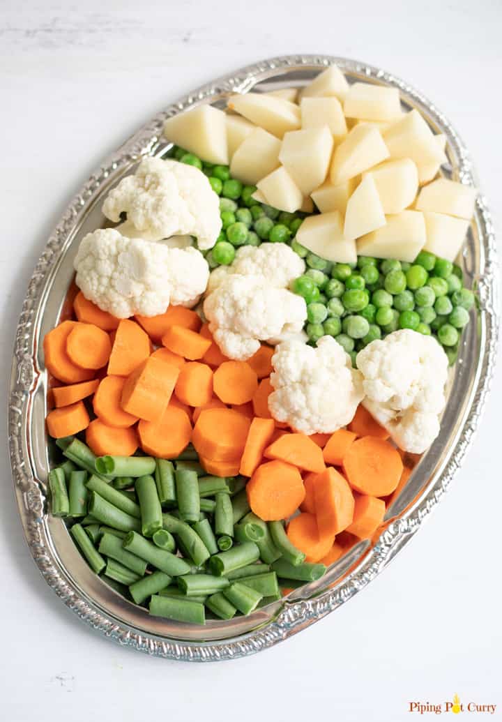 A variety of vegetables on a platter