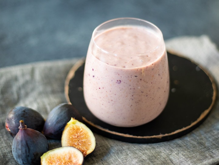 Fresh Fig Smoothie with Dates + Almond Butter