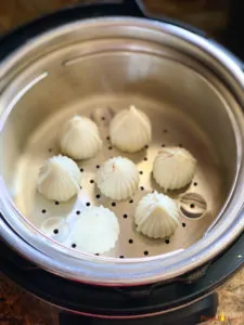Rice dumplings, called Ukadiche modak steamed in instant pot