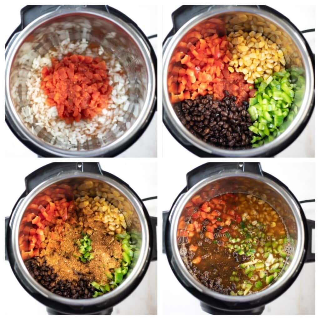 Steps to make vegetarian taco soup in the instant pot