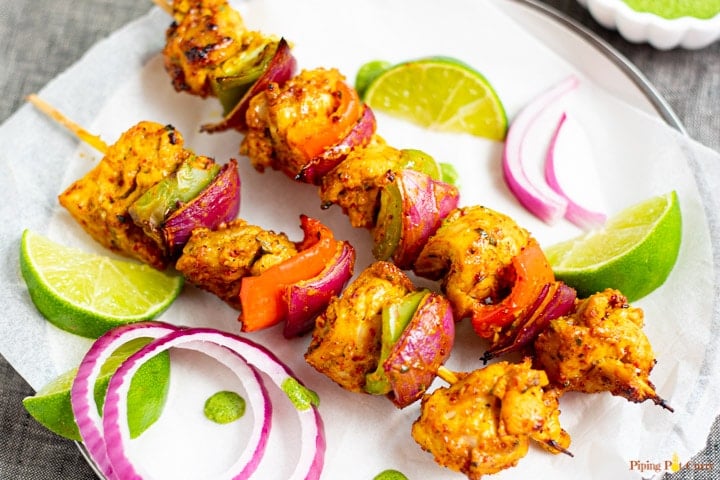 Tikka shop chicken skewers