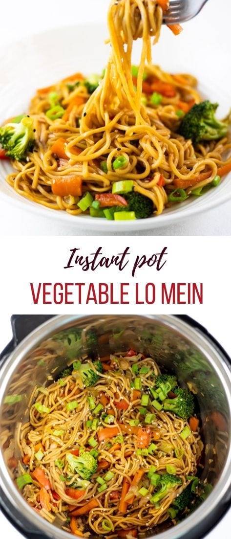 Instant Pot Vegetable Lo Mein - Piping Pot Curry