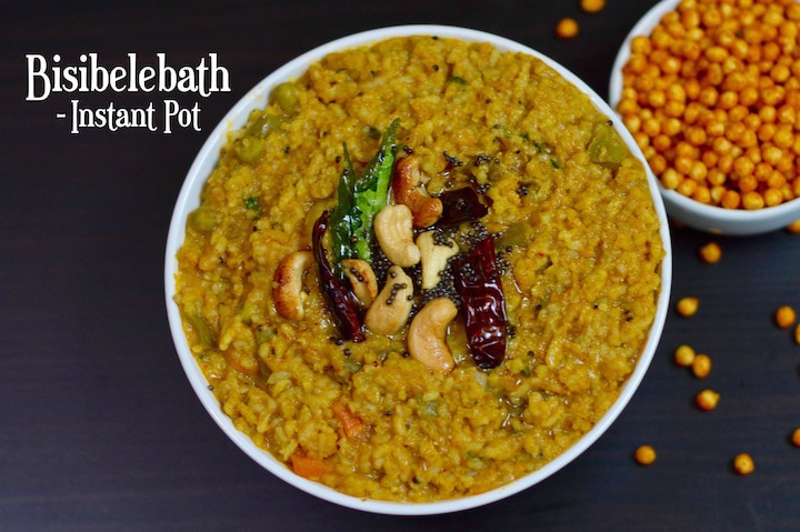 bisibelebath garnished with tadka