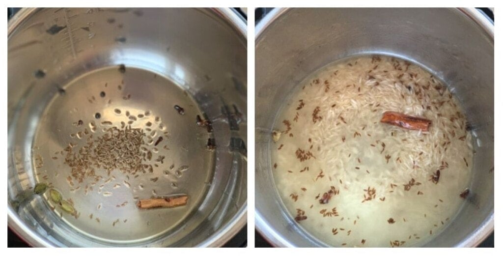 steps to make Jeera rice in the instant pot 