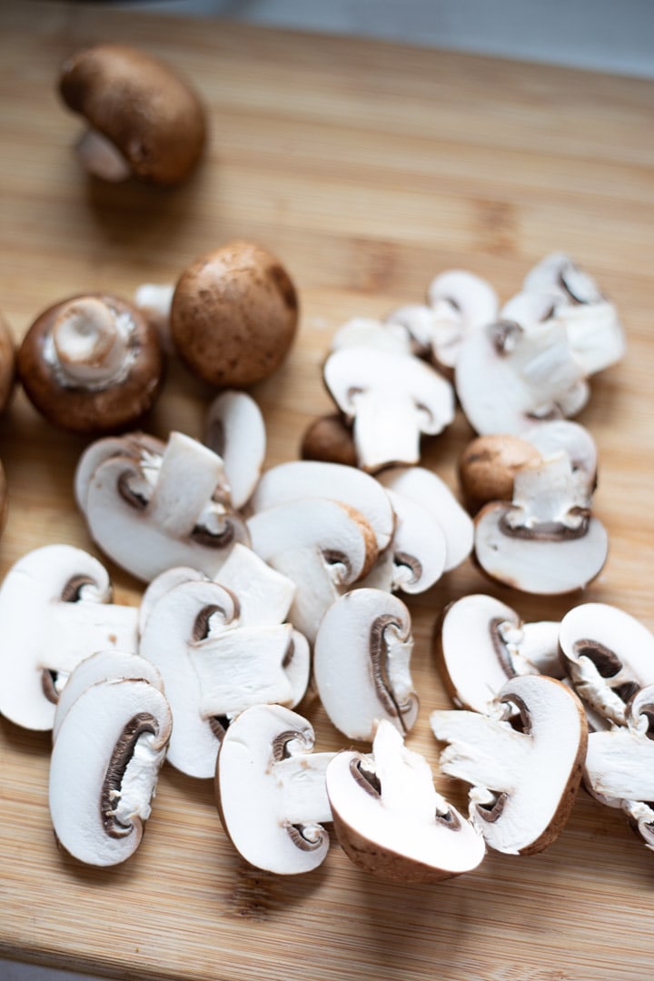 Cremini Mushrooms - some sliced and some whole