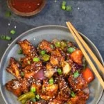 Easy Restaurant style Chilli Chicken in a plate
