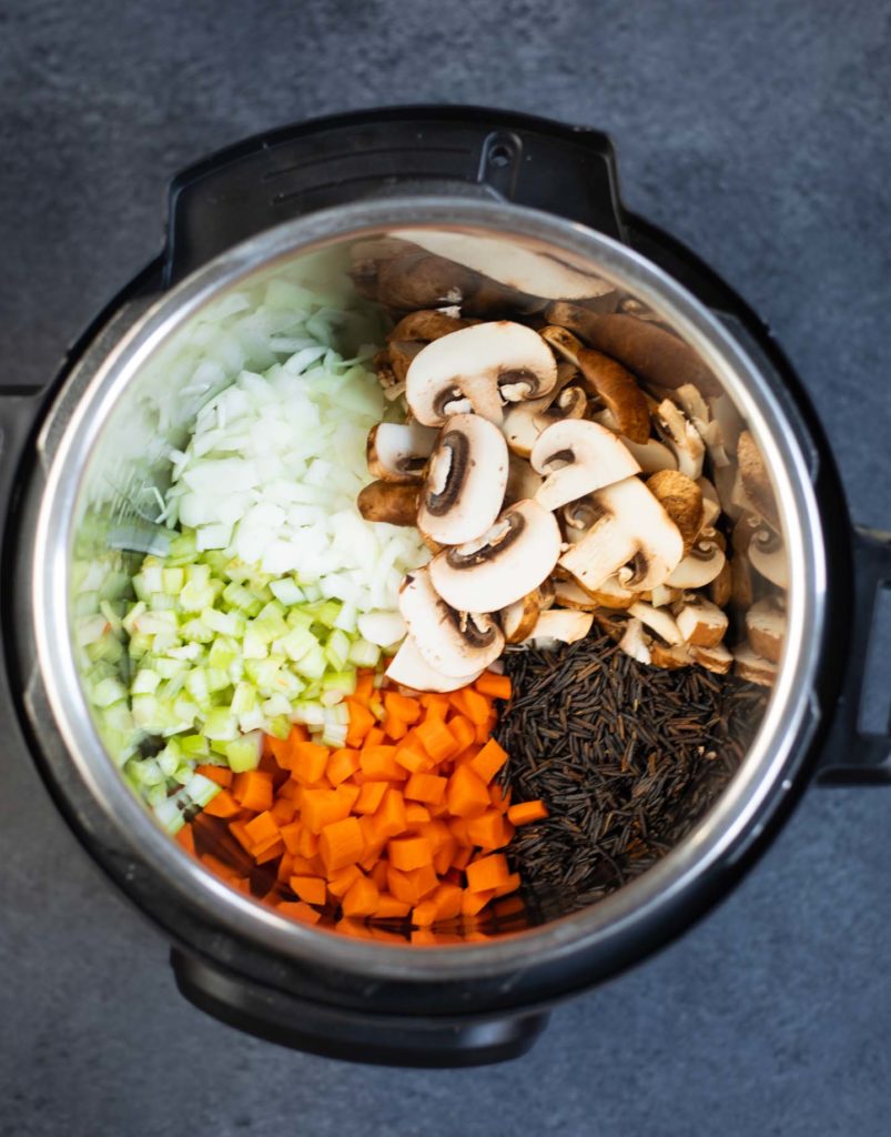 Veggies and wild rice in the instant pot