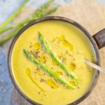 Asparagus soup in a bowl
