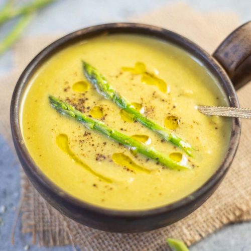 asparagus soup in a bowl