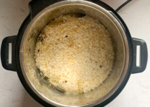 Cooked pongal in the instant pot