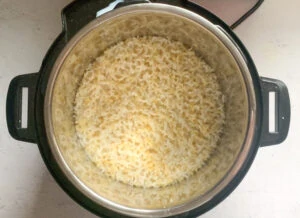 Cooked dal and rice in instant pot