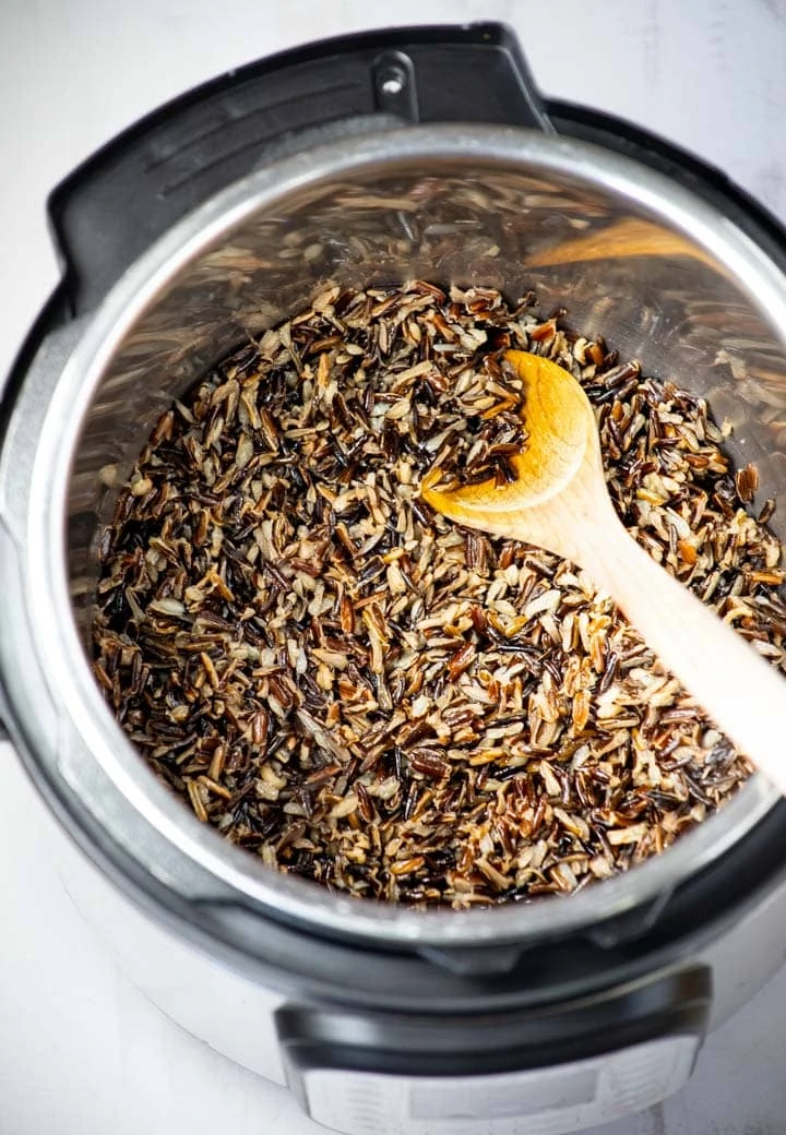 Wild rice cooked in instant pot