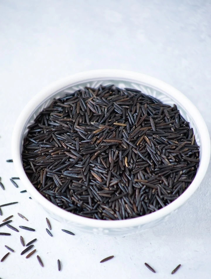 Wild Rice grains in a bowl