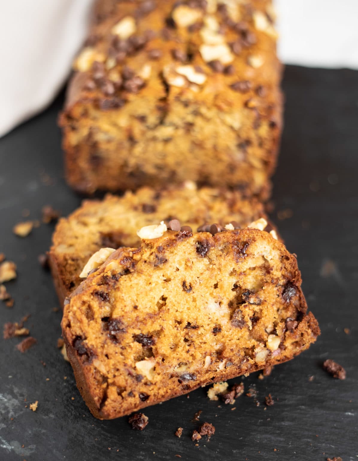Healthy Banana Chocolate Chip Bread - Piping Pot Curry