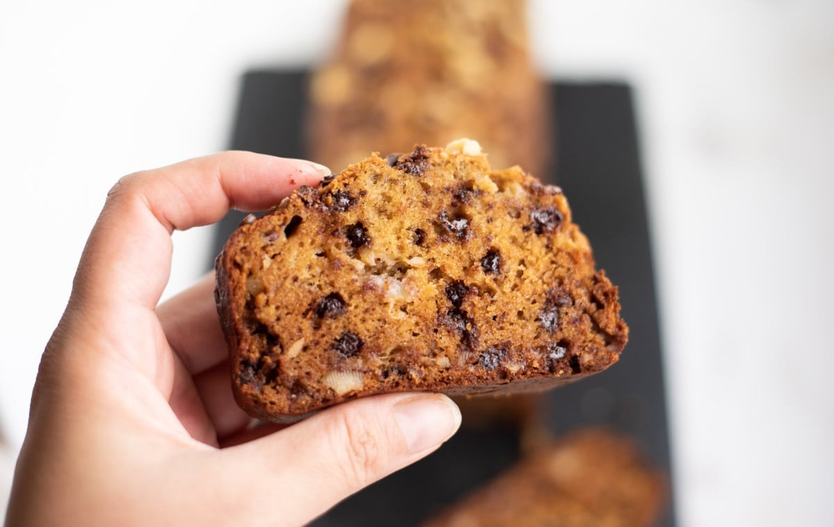 Healthy Banana Chocolate Chip Bread