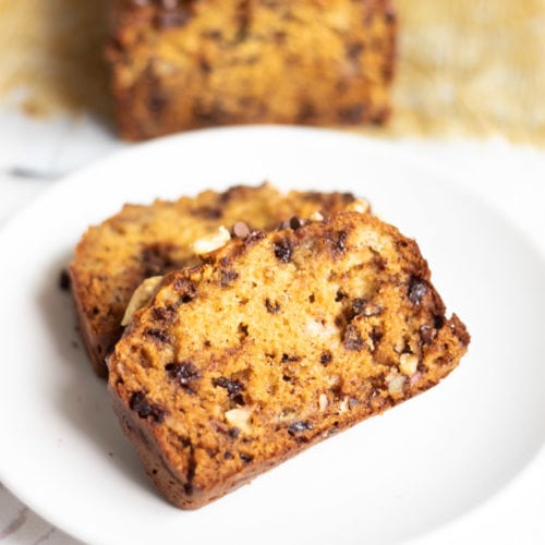 Healthy Banana Chocolate Chip Bread - Piping Pot Curry