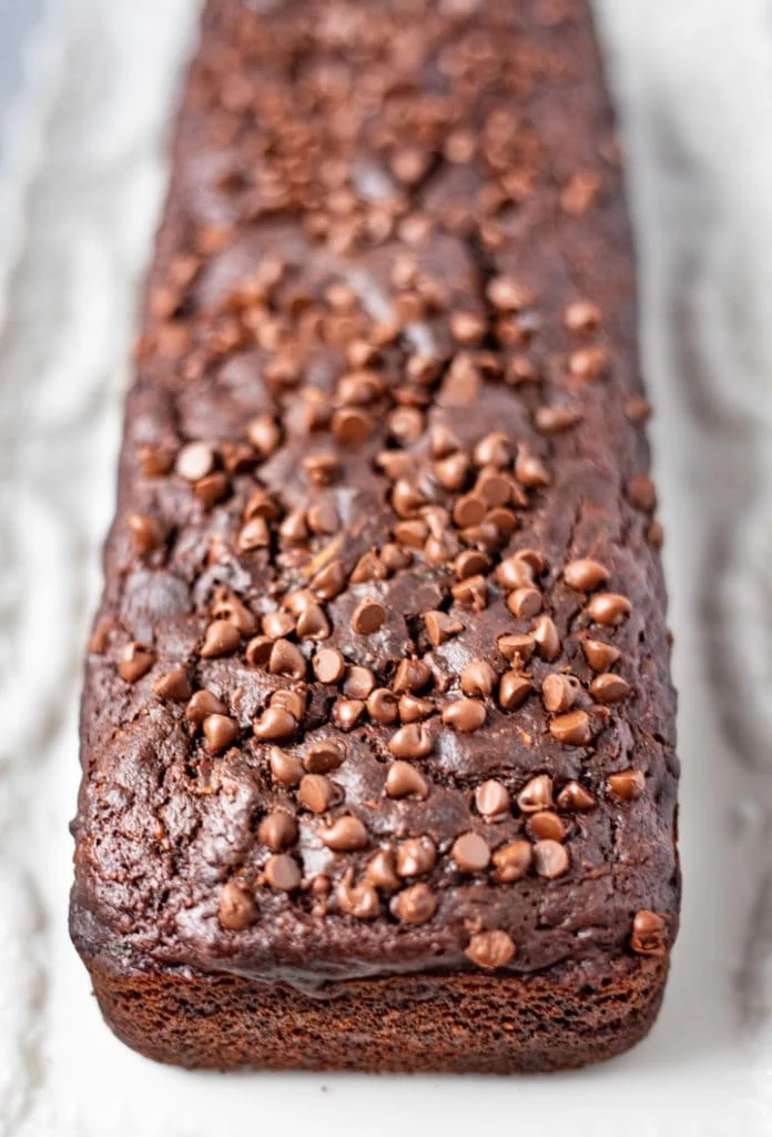 Healthy Zucchini bread loaf with chocolate chips 